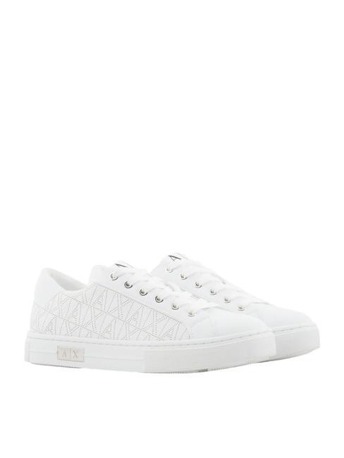 ARMANI EXCHANGE OVER LASER Adidași cu logo peste tot OP WHITE - Pantofi femei