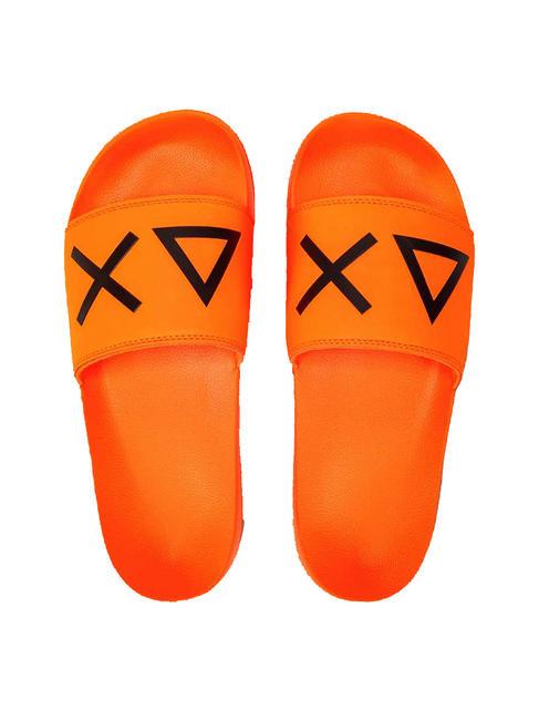 SUN68 SLIPPERS LOGO Papuci portocaliu fluorescent - Pantofi bărbați