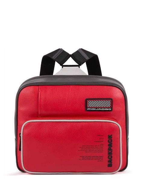 PIQUADRO ERMES Rucsac mic din piele, suport pentru iPad 11 RED - Rucsacuri pentru laptop
