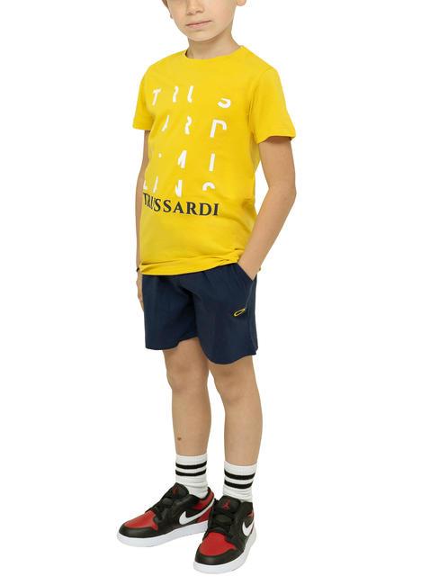 TRUSSARDI VIOLA Set tricou și bermude din bumbac galben/ind - Treninguri pentru copii