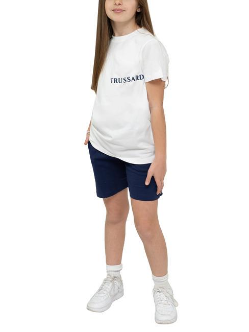 TRUSSARDI PANELLA Set tricou și bermude din bumbac alb/ind. - Treninguri pentru copii