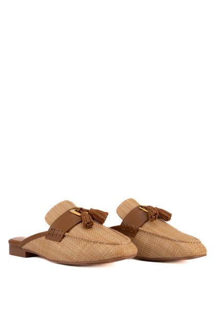 COCCINELLE BEAT STRAW Pantofi papuci din rafie si piele natural/cuir - Pantofi femei