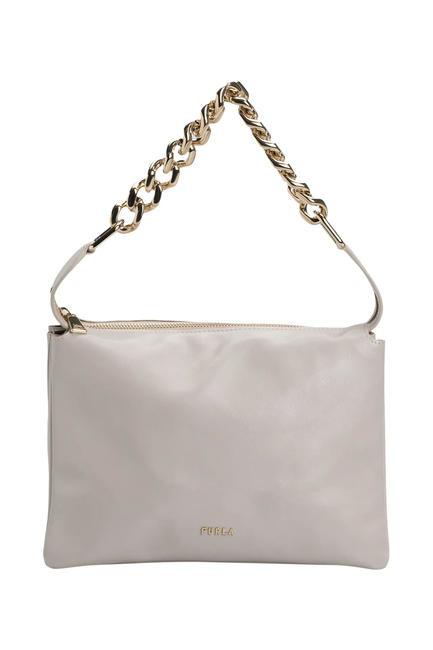 FURLA PIUMA Geanta din piele cu maner de lant perla - Genți femei
