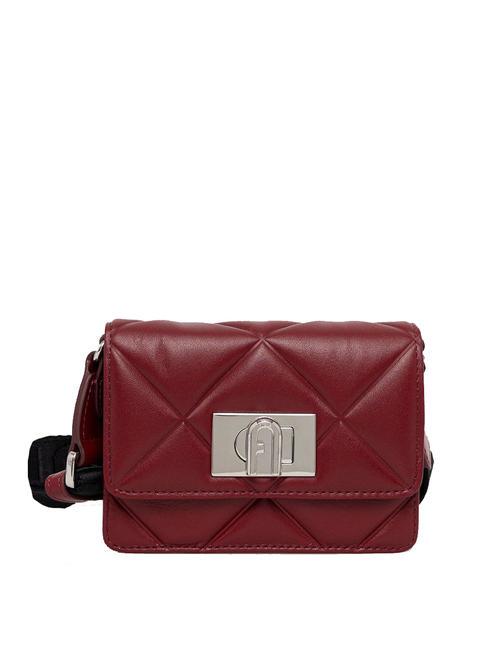 FURLA 1927 Mini geanta din piele matlasata cireș d + negru - Genți femei