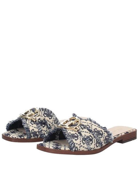 GUESS SYMO  Sandale din pânză cu bijuterii albastru marin - Pantofi femei