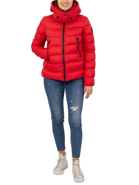 DEKKER NISTON NY Jachetă scurtă de puf cu glugă roșu porțelan - Jachete de puf pentru femei