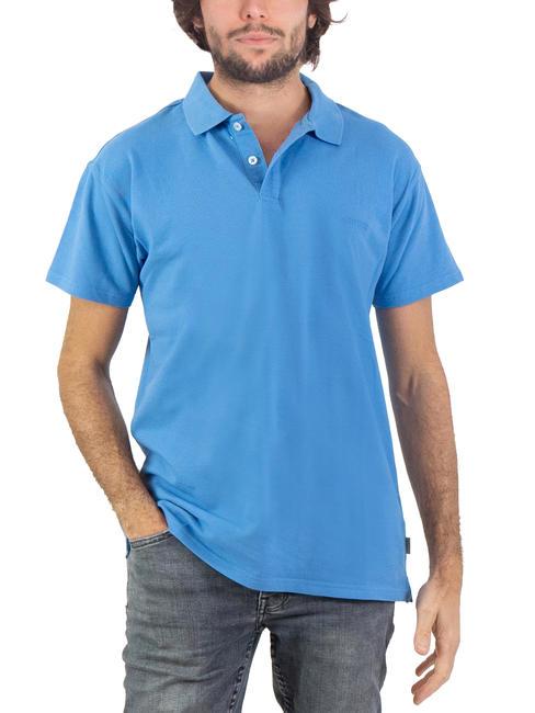 ASPESI BASIC Tricou polo stretch cu maneca scurta albastru deschis - maiou Polo