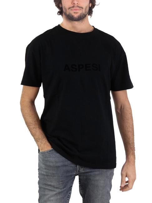 ASPESI BASIC FLOCK Tricou din bumbac cu logo negru - tricou