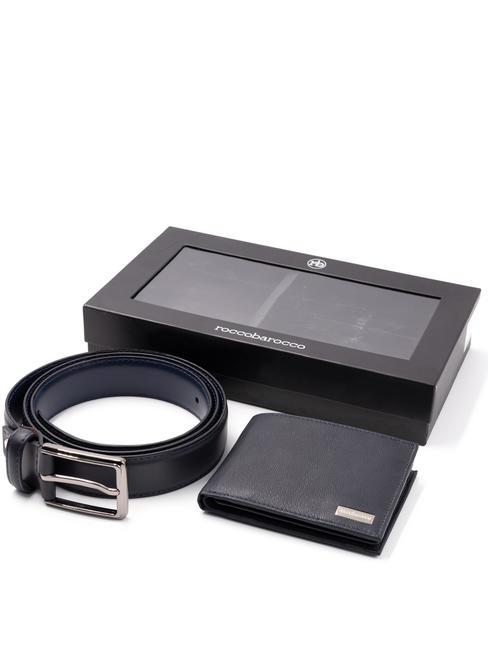ROCCOBAROCCO GIFT BOX Curea + portofel din piele marina - Portofele bărbați