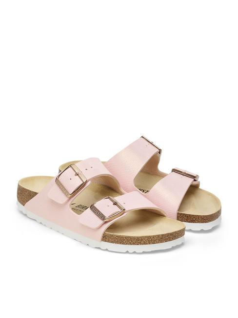 BIRKENSTOCK ARIZONA BIRKO-FLOR Papuc de sandale șopârlă strălucitoare trandafir de lumină - Pantofi femei