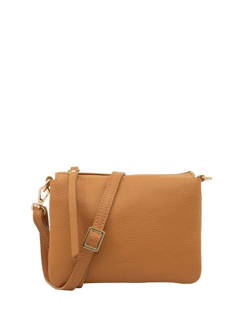 LESAC SIMONA Geantă de umăr din piele Tris dollar piele închisă la culoare - Genți femei