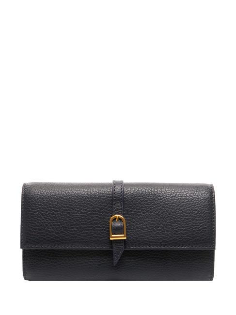 COCCINELLE CHERRY  Portofel din piele pietrișată albastru miezul nopții - Portofele femei