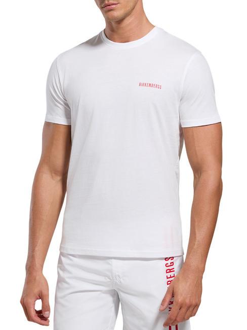 BIKKEMBERGS VERTICAL STRIPES Tricou din bumbac alb - tricou