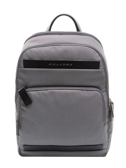 PIQUADRO KLOUT Rucsac din piele si material textil, suport pc 15.6". grigio2 - Rucsacuri pentru laptop