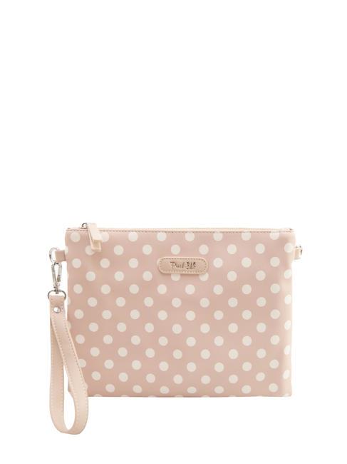 PASH BAG LADY Geantă clutch cu manșetă și curea de umăr nisip/alb - Genți femei