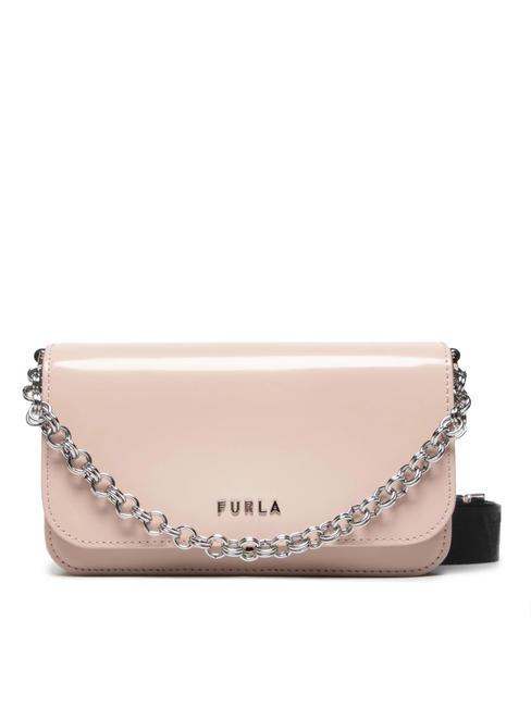 FURLA SPLENDIDA Mini geanta din piele cu bareta de umar bon bon+capuccino+negru - Genți femei