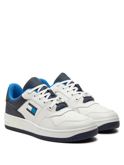 TOMMY HILFIGER TOMMY JEANS BASKET LEATHER Tenisi din piele marina de noapte întunecată - Pantofi bărbați
