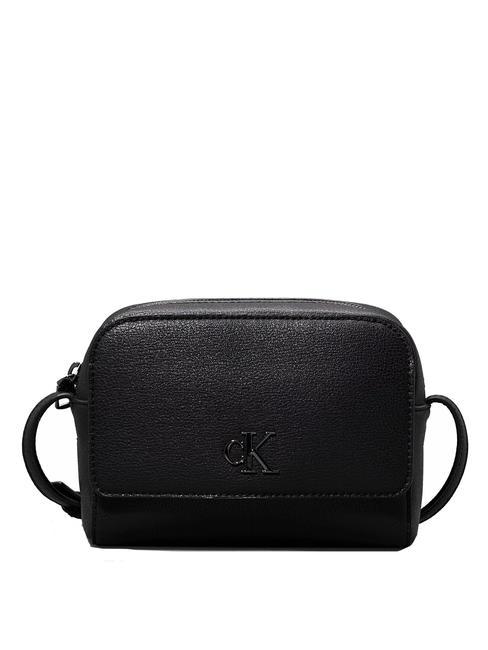CALVIN KLEIN MINIMAL MONOGRAM Camera Mini geanta de umar negru/metal lucios - Genți femei