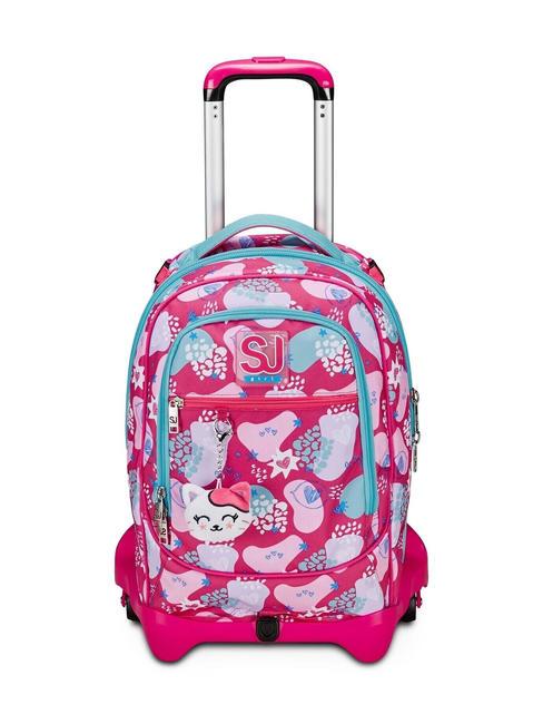 SJGANG PINKFUR GIRL Rucsac troler 3 in 1, detasabil albastru strălucitor - Rucsacuri cu role