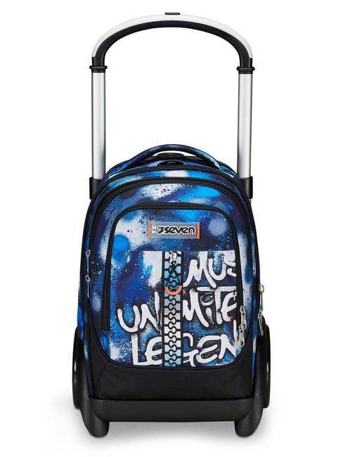 SEVEN TYRE RETROCOLOR Rucsac cu troler, detasabil Bluedeep - Rucsacuri cu role