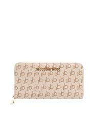 ROCCOBAROCCO MONOGRAM Fermoar &icirc;n jurul portofelului alb - Portofele femei - 1