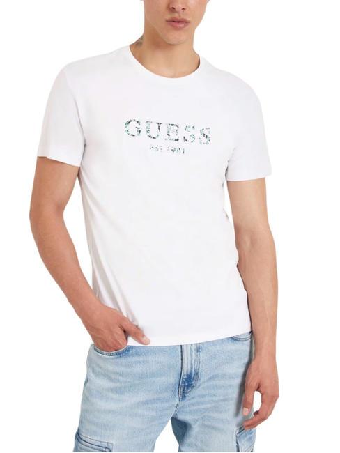 GUESS SS CN IRIDESCENT Tricou din bumbac stretch alb purpuriu - tricou