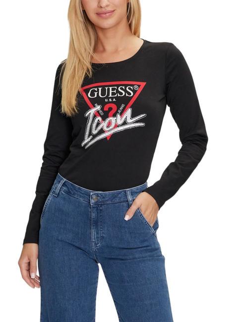 GUESS ICON Tricou din bumbac jetbla - tricou