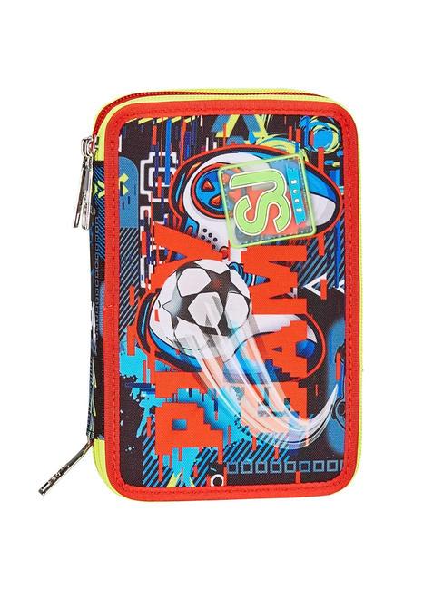 SJGANG FUNNYGOAL Trusa cu 3 fermoare FIERY RED - Penare și accesorii