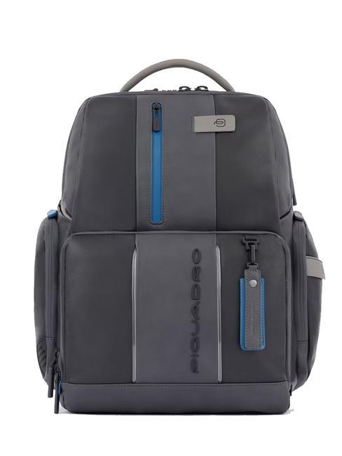 PIQUADRO Rucsac URBAN FAST-CHECK, suport pentru computer 15,6 ", din piele negru grigiongr - Rucsacuri pentru laptop