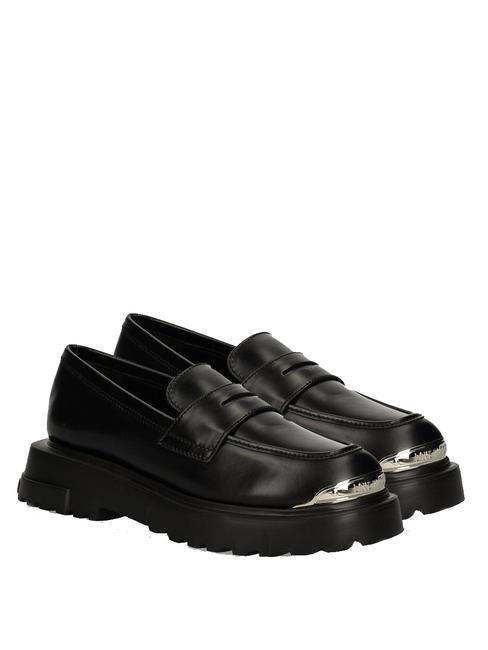 LOVE MOSCHINO SQUARE 40 Mocasini din piele negru - Pantofi femei