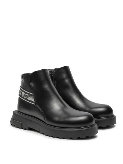 LOVE MOSCHINO SQUARE 40 Botine Beatles din piele negru - Pantofi femei