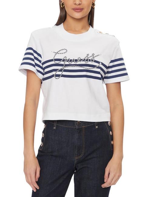 GUESS MARINA Tricou cu nasturi alb purpuriu - tricou