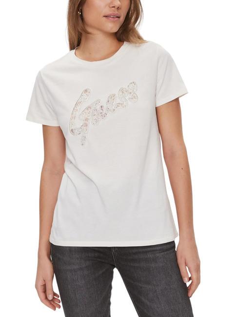 GUESS LACE Tricou din bumbac cremwhi - tricou