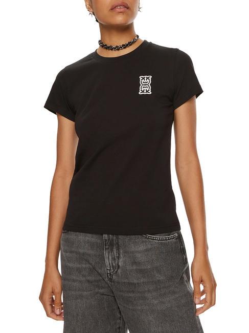 PINKO BUSSOLOTTO  Tricou din bumbac limuzină neagră - tricou