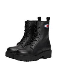 TOMMY HILFIGER TOMMY JEANS Urban Lace Up Botine din piele BLACK - Pantofi femei - 1