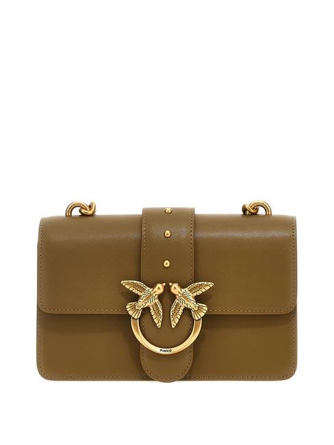 PINKO MINI LOVE BAG Geanta de umar din piele de vitel plantatie-aur antic - Genți femei