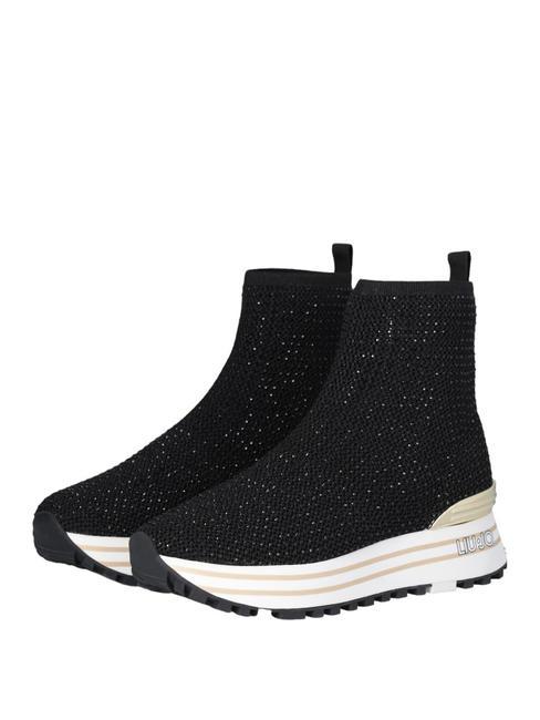 LIUJO MAXI WONDER 83 Șosete adidași cu strasuri negru - Pantofi femei