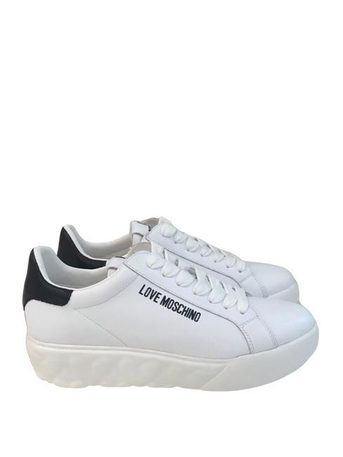 LOVE MOSCHINO HEART 45  Tenisi din piele alb negru - Pantofi femei