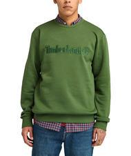 TIMBERLAND EMBROIDERY TONAL Hanorac cu gât crew negru/verde de pădure - hanorace - 1