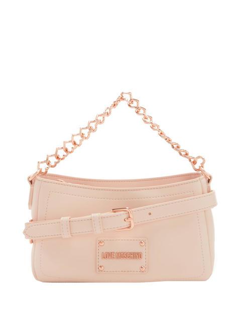LOVE MOSCHINO STRASS HEART  Geantă de mână mini, cu curea de umăr nud - Genți femei