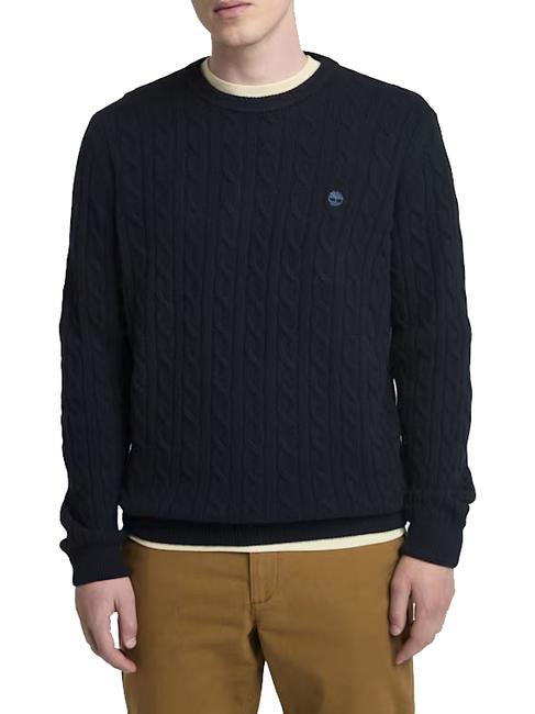 TIMBERLAND P-B LAMBWOOL Pulover cu gât crew din amestec de lână safir închis/denim închis - Pulovere pentru bărbați