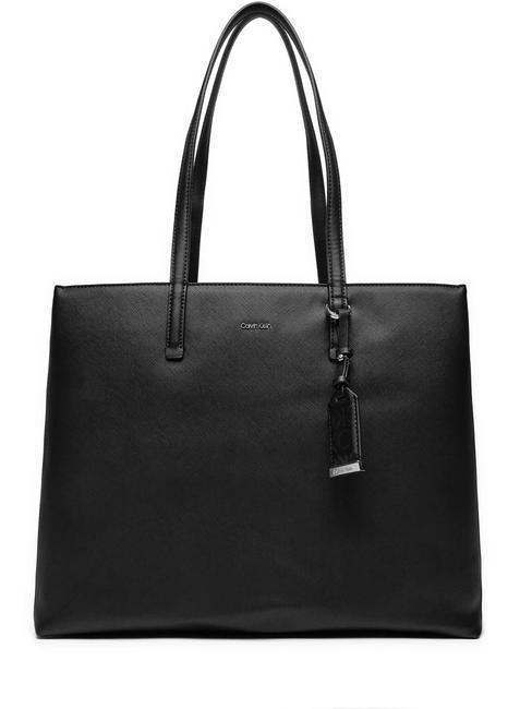 CALVIN KLEIN MUST Cumpărător pe umăr monogramă neagră pu - Genți femei