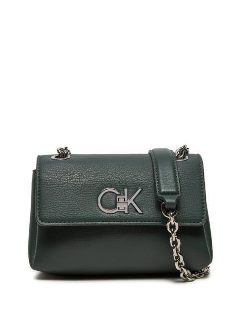 CALVIN KLEIN RE-LOCK Mini geantă de umăr/încrucișată verde palmier - Genți femei