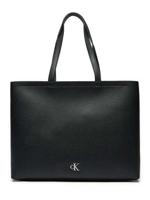 CALVIN KLEIN CK JEANS MINIMAL MONOGRAM Tote Geanta de umar pvh negru - Genți femei