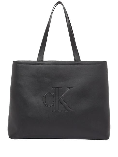 CALVIN KLEIN CK JEANS SCULPTED Punga de cumparaturi pvh negru - Genți femei