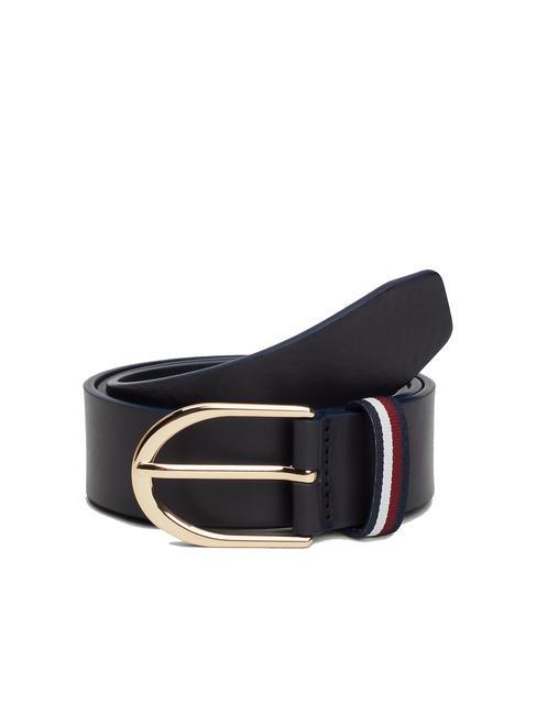 TOMMY HILFIGER CORPORATE Curea de piele albastru spațial - Curele