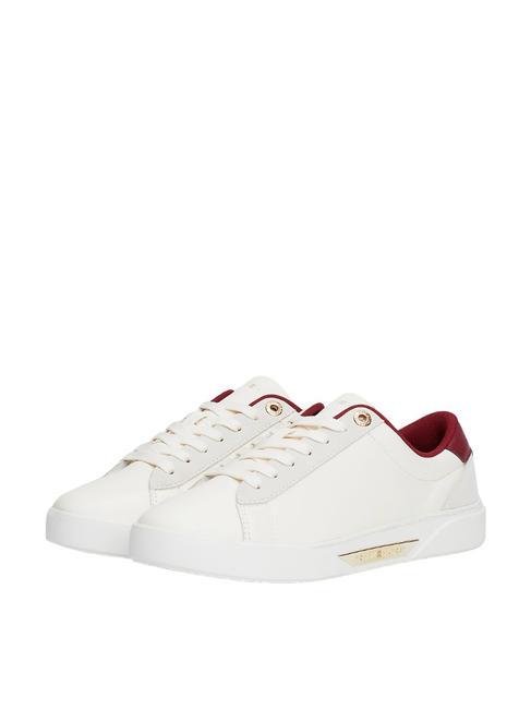 TOMMY HILFIGER CHIC COURT Tenisi din piele alb străvechi - Pantofi femei