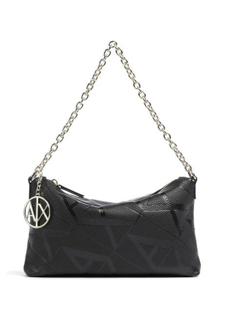 ARMANI EXCHANGE A|X EMBOSSED Geantă de umăr cu mâner cu lanț negru / negru - Genți femei