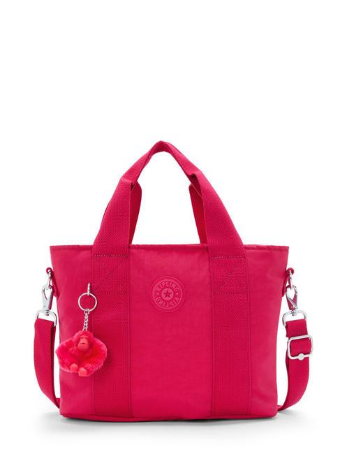 KIPLING MINTA M Geantă tote medie cu curea de umăr confetti roz - Genți femei