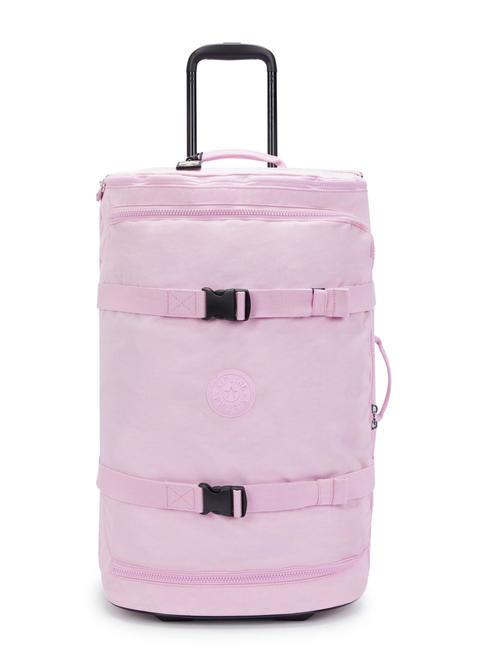 KIPLING AVIANA M Cărucior de mărime medie roz înflorit - Trolere semirigide